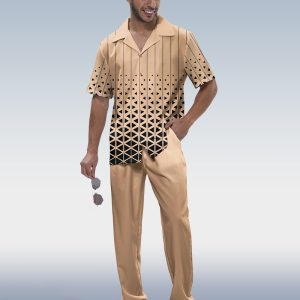 Cafe Cross Short Sleeve Shirt Walking Suit