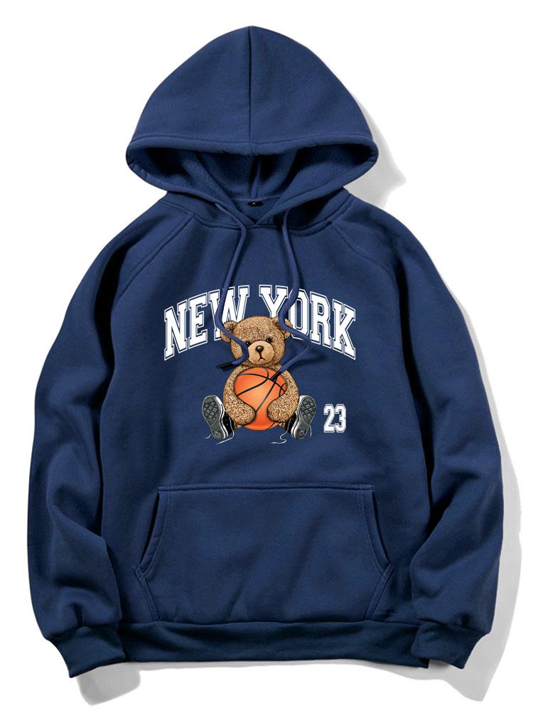 New York Basketball Bear Print Hoodie - Image 10