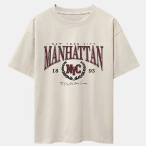 Manhattan Varsity Print Heavy Weight Oversize T-Shirt