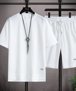 Alternative view of Men's Casual Waffle Shorts Set 6 Colors
