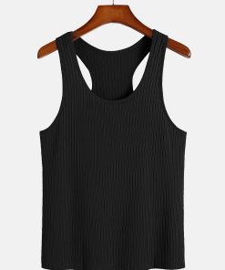 Basic Slim Ribbed Racer Back Tank