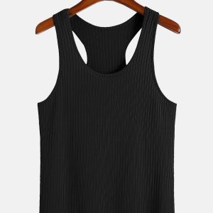 Basic Slim Ribbed Racer Back Tank