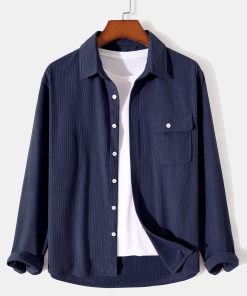 Alternative view of Long Sleeve Flap Pocket Corduroy Shirt