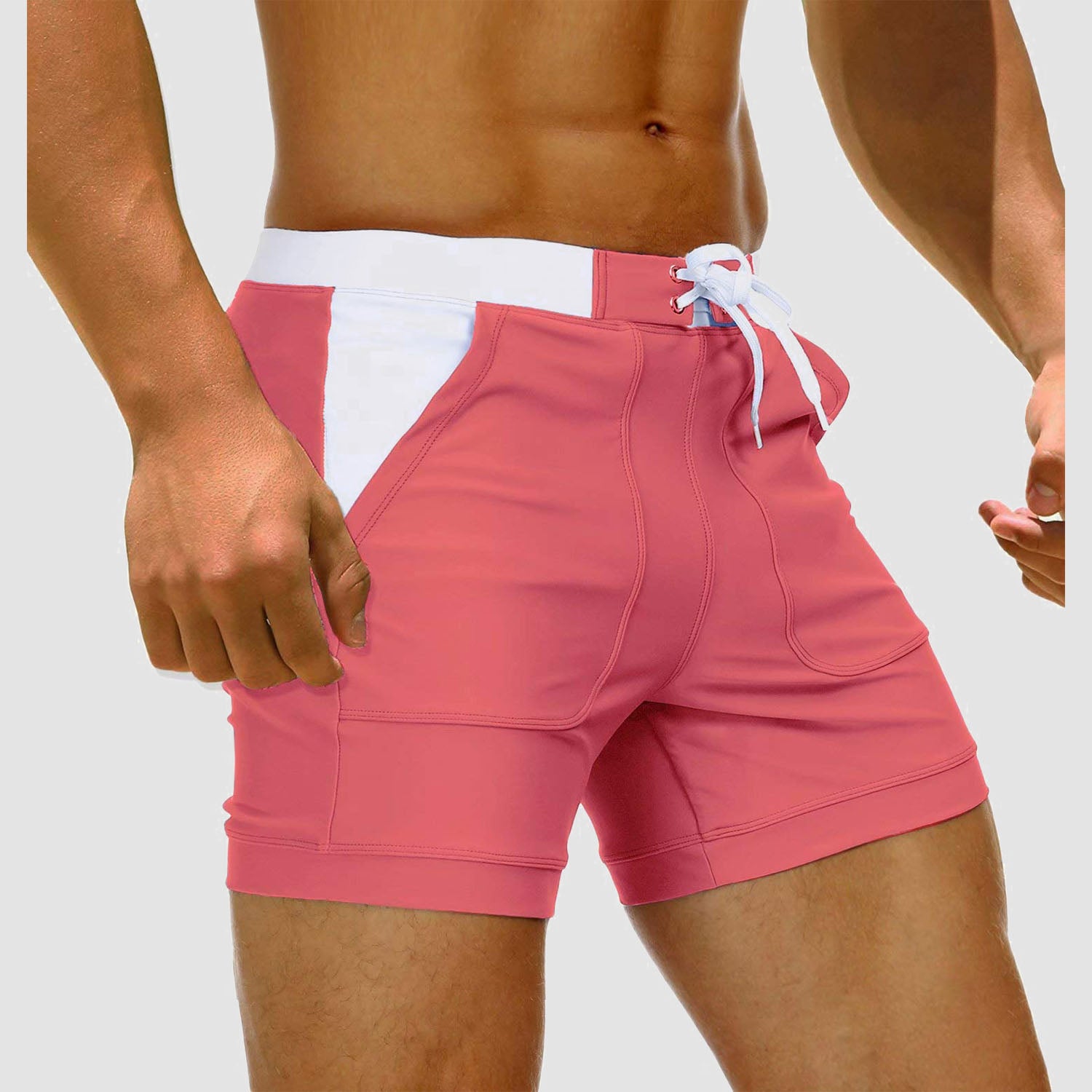 Men's Swim Trunks Square Leg with Pockets Mesh Lining Beach Shorts Underwear - Image 6