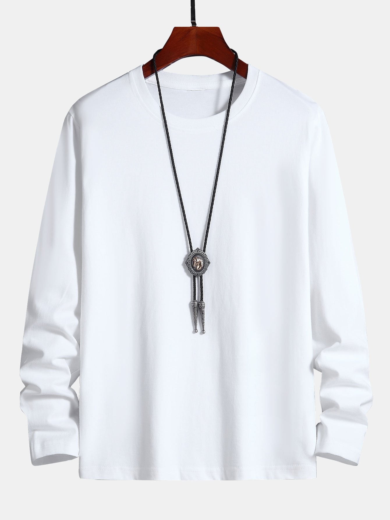 Basic Long Sleeve Cotton T-Shirt - Image 2
