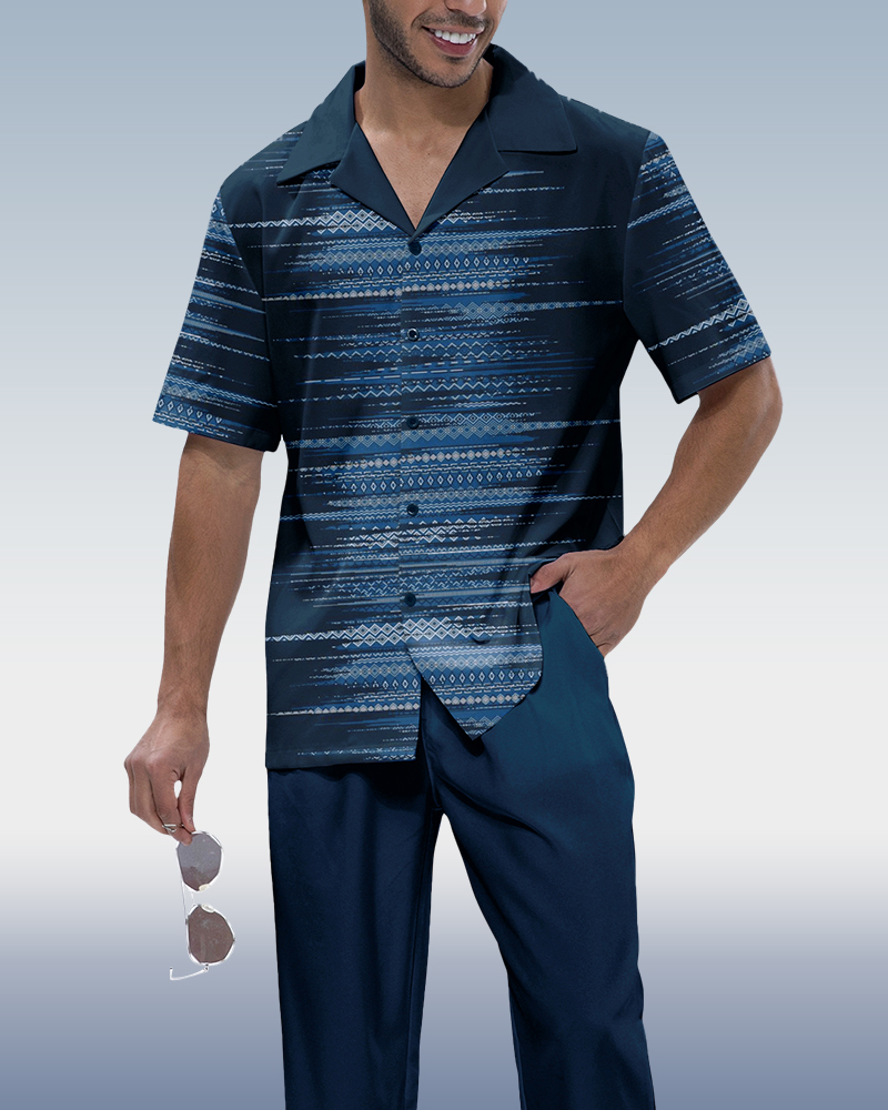 Suitmens Men's Solid Short Sleeve Walking Suit 3 Colors - Image 4