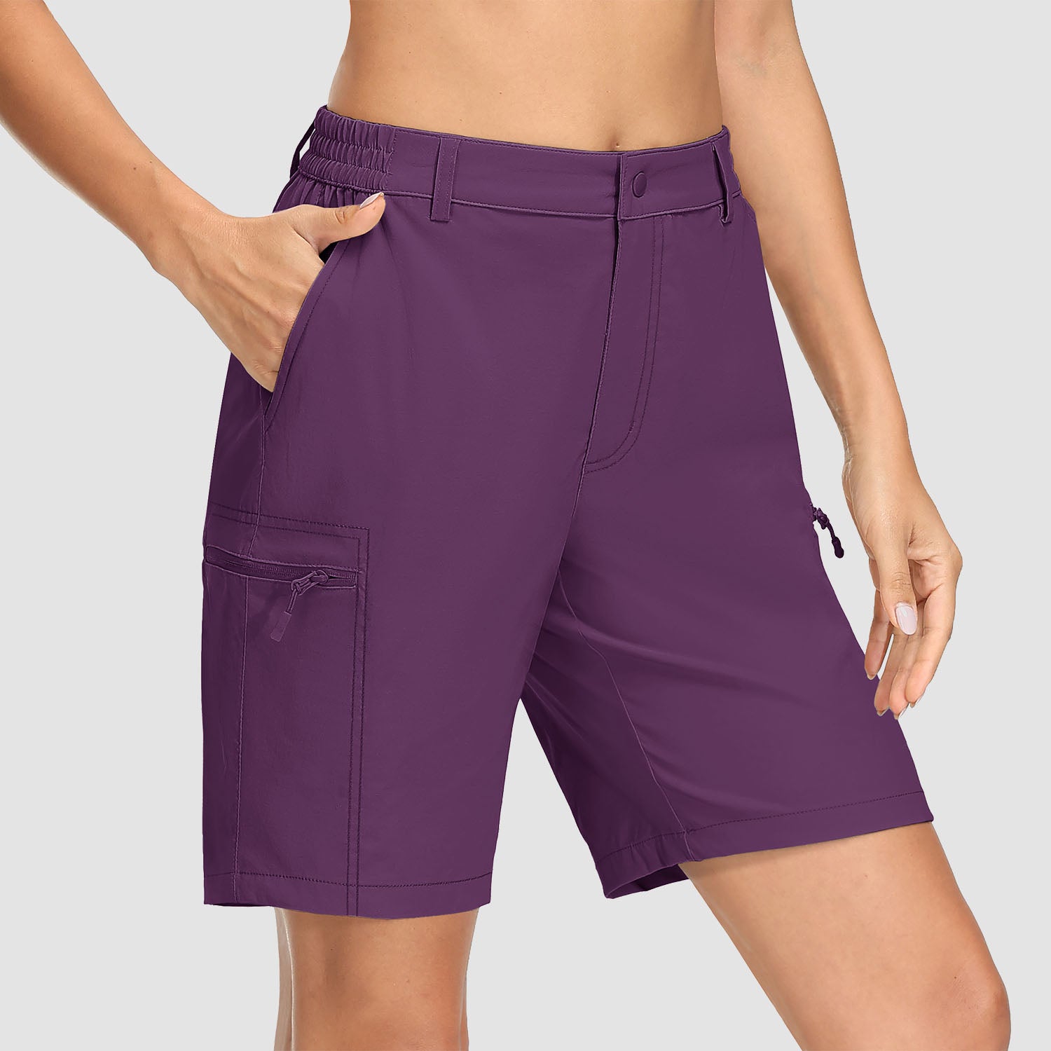 Women's Hiking Shorts with 5 Pockets Water-Resistant Ripstop Cargo Shorts Quick Dry - Image 8