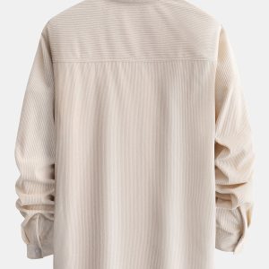 Corduroy Plaid Panel Shirt