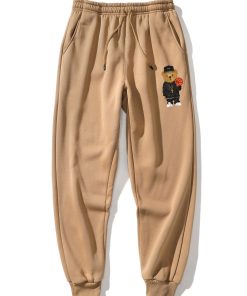 Basketball Bear Print Jogger Pants