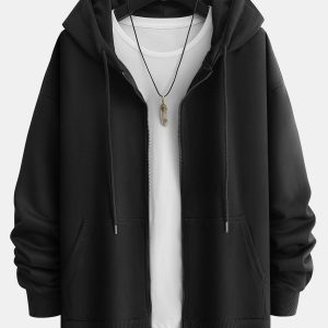 Basic Relax Fit Zip Hoodie