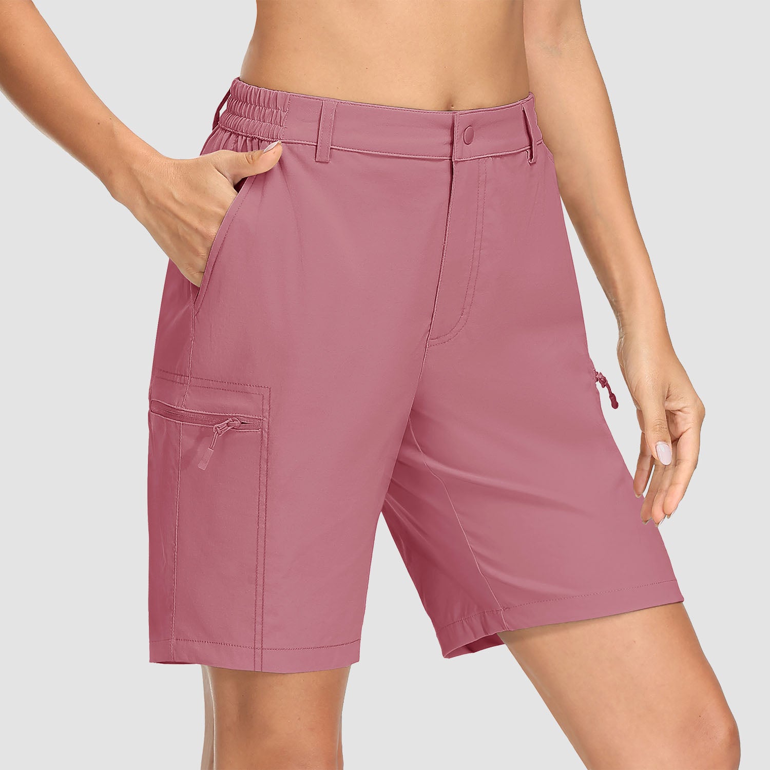 Women's Hiking Shorts with 5 Pockets Water-Resistant Ripstop Cargo Shorts Quick Dry - Image 3