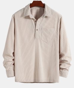 Alternative view of Long Sleeve Polo Collar Corduroy Shirt & Straight Leg Corduroy Pants