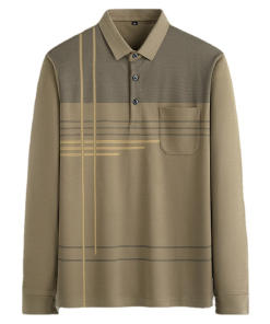 Alternative view of Men's Long Sleeve Pocket Long Sleeve POLO Shirt 002
