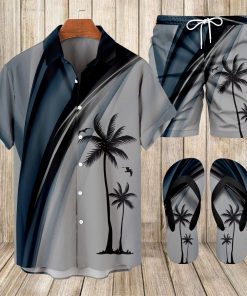 Suitmens Men's Tiki Party Hawaiian Vacation Print Three-Piece Set 019