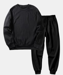 Alternative view of Basic Crew Neck Sweatshirt & Jogger Pants