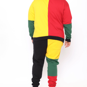 Men's Colorblock Print Hoodie Set
