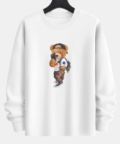Selfie Bear Print Relax Fit Sweatshirt
