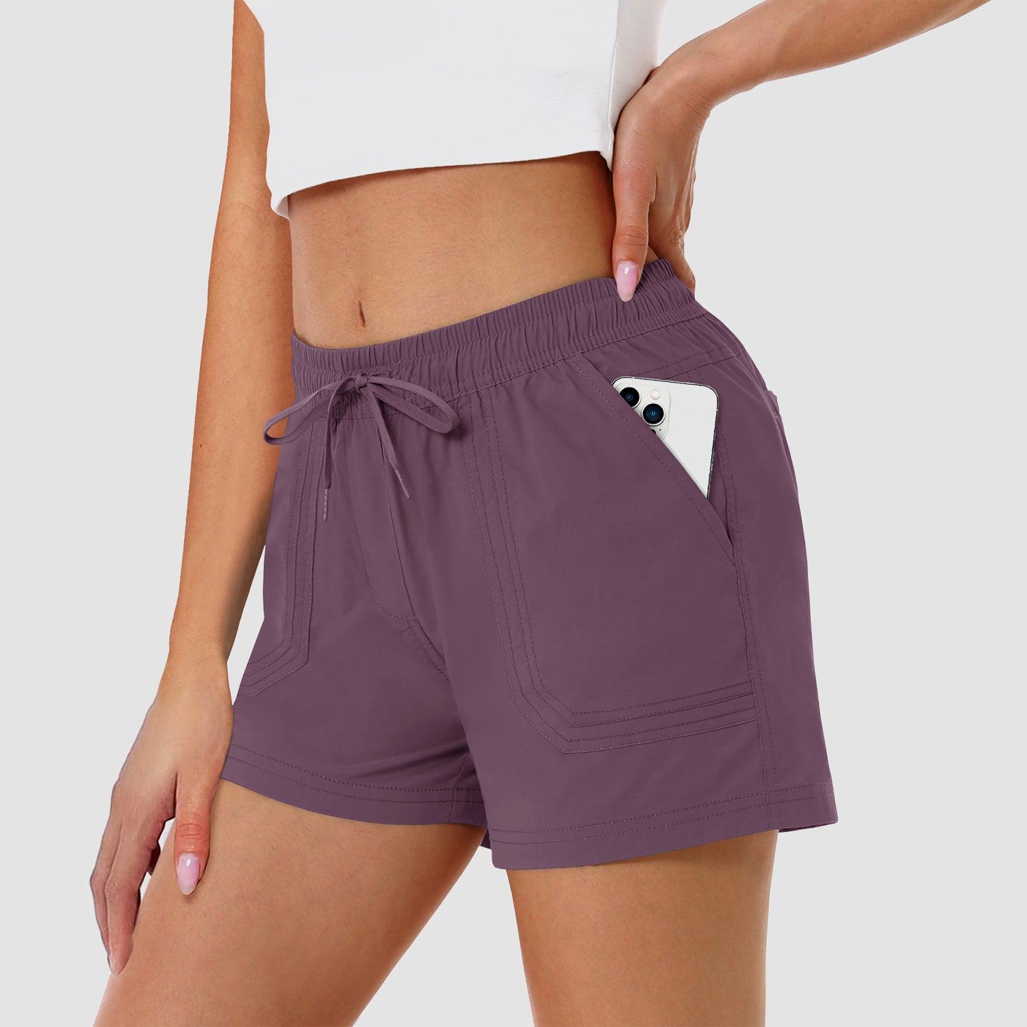 Women's Running Shorts Gym Workout Quick Dry Relaxed Fit Casual Shorts with 2 Pockets - Image 8