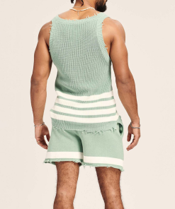 Alternative view of Suitmens Men's Casual Knit Sleeveless Athletic Shorts Set 02