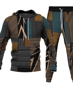 Men's Personalized Printed Hoodie Set 011