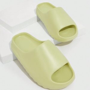 CUCCOO Basic Women Single Band Slides, Fashion Yellow EVA Slides