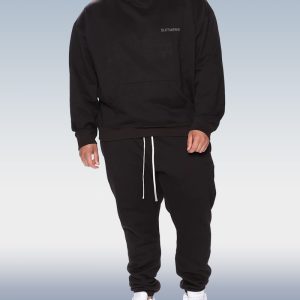 SUITMENS Men's Black Hoodie Set