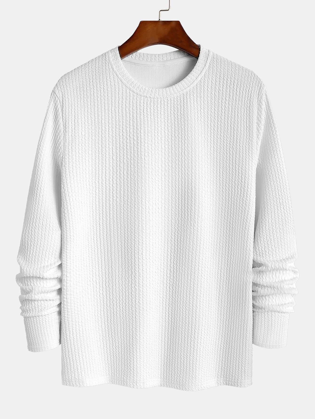 Long Sleeved Muscle Fit Ribbed T-Shirt - Image 2
