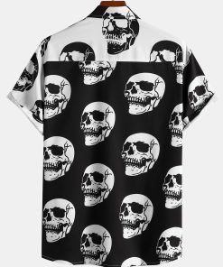 Two Tone Skull Print Shirt