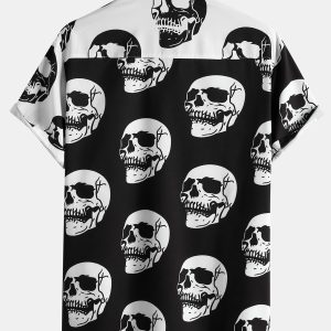 Two Tone Skull Print Shirt