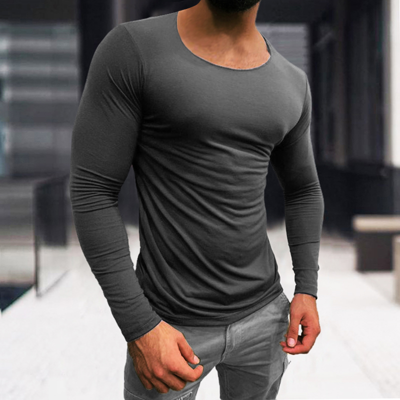 Men's Basic Cotton Breathable Long Sleeve T-Shirt - Image 4