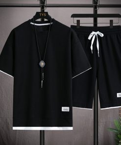 Men's Casual Waffle Shorts Set 6 Colors