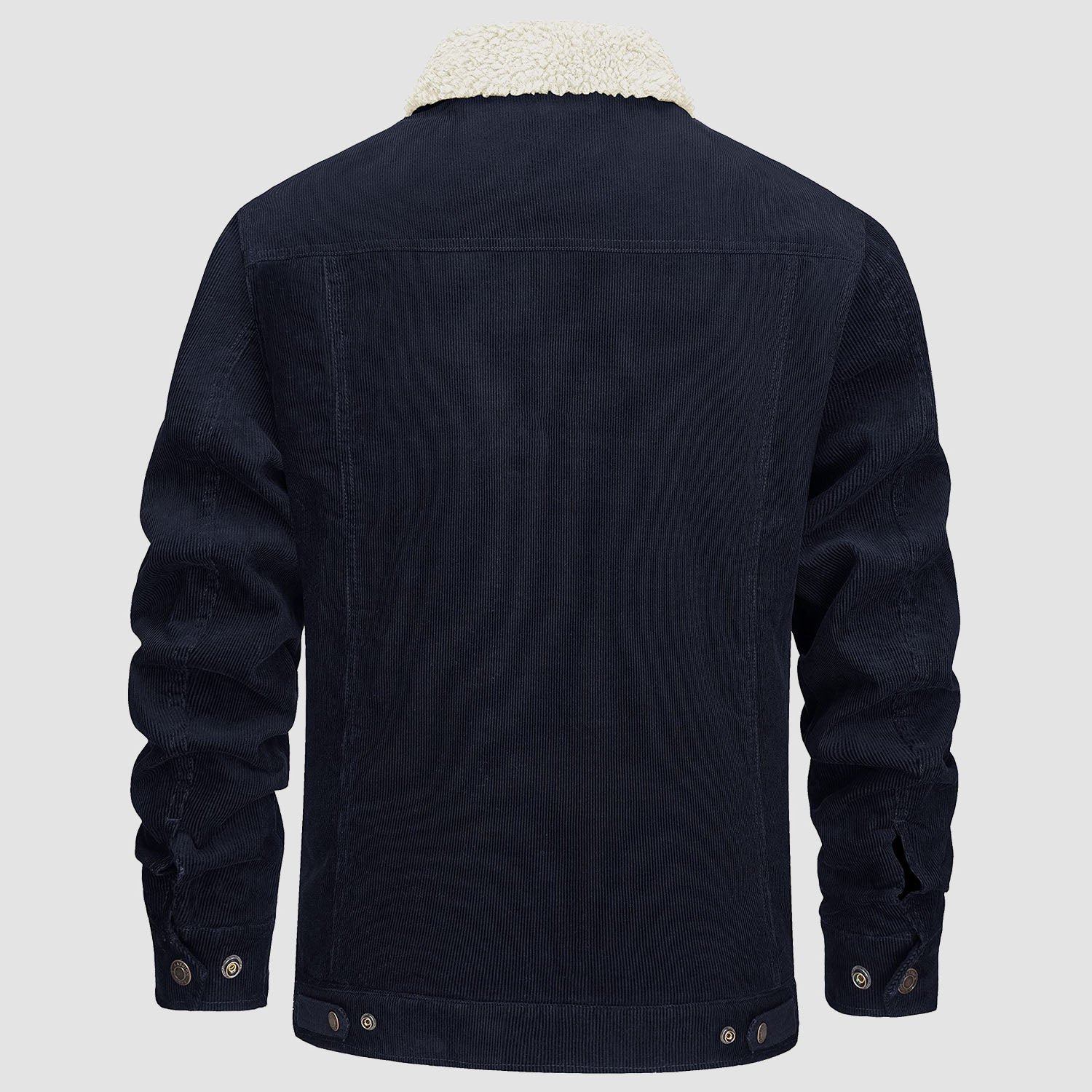 Men's Corduroy Jacket Sherpa Lined Cargo Jackets Cotton Turn Down Collar Winter Warm Casual Work Coat with 5 Pockets - Image 3