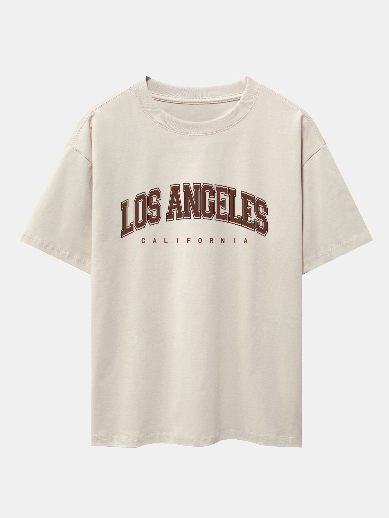 Los Angeles Print Heavy Weight Oversize T-Shirt & Loose Fit Corduroy Cargo Pants - Image 2