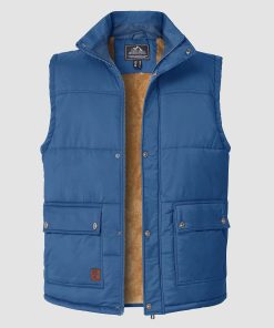 Men's Outerwear Vests Sleeveless Winter Stand Collar Padded Vest Warm Fleece Lined