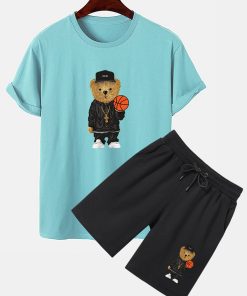Alternative view of Basketball Bear Print T-Shirt & Shorts