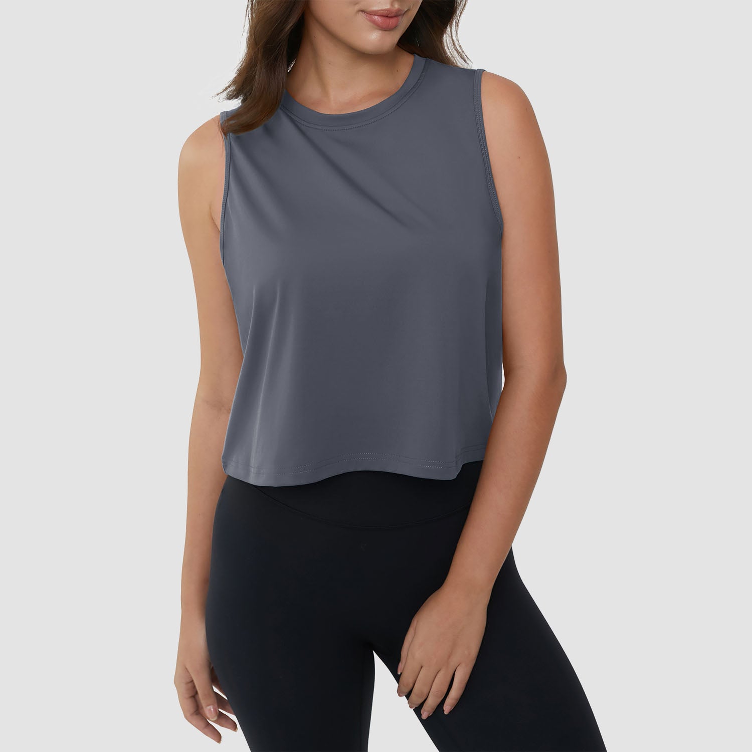 Crop Tops for Women Athletic Running Workout UPF 50+ Cropped Tank Tops - Image 25