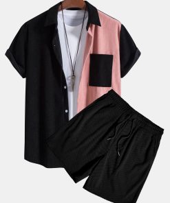 Two Tone Corduroy Shirt & Corduroy Shorts