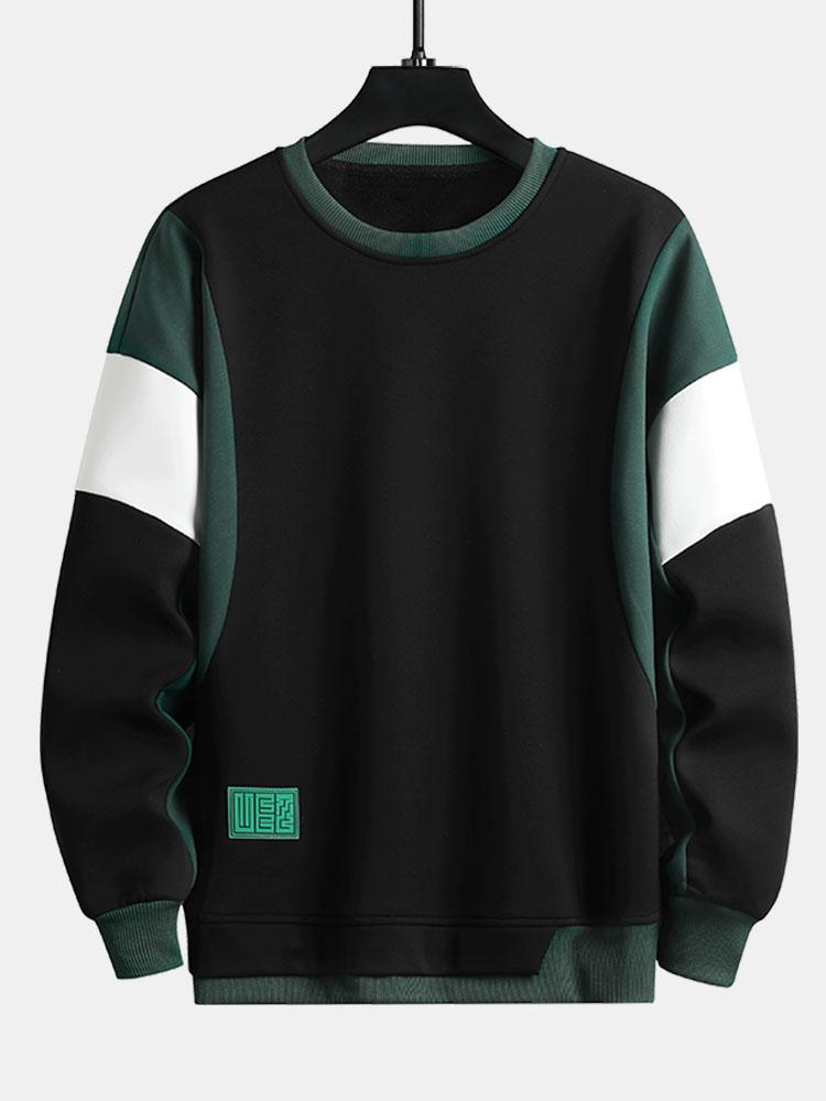 Color Block Patchwork Sweatshirt - Image 9
