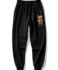 Robot Bear Print Jogger Pants