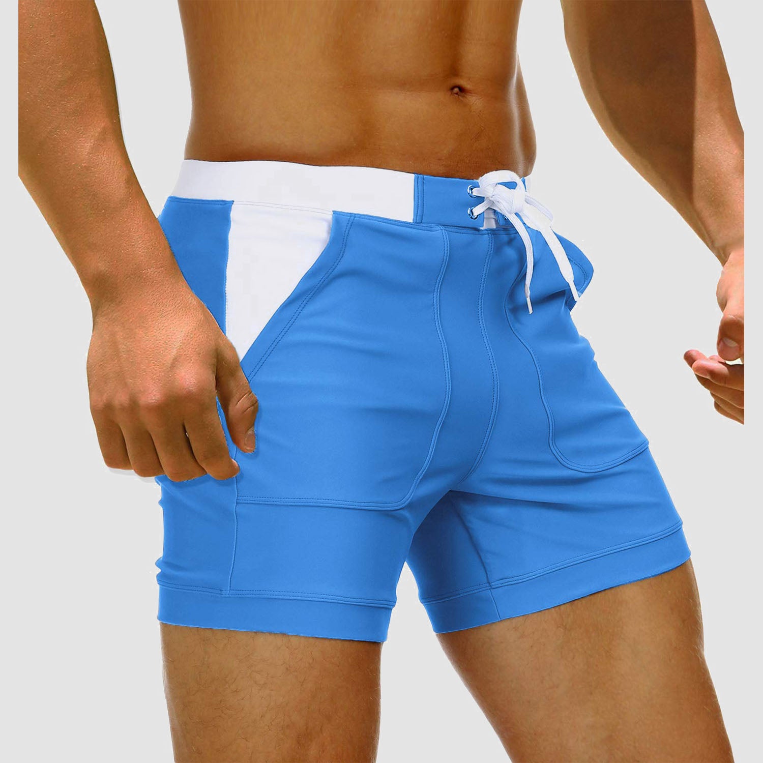 Men's Swim Trunks Square Leg with Pockets Mesh Lining Beach Shorts Underwear - Image 4