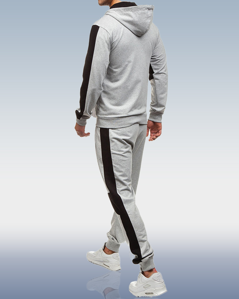 Men's Grey Zip Hoodie Two Piece - Image 2