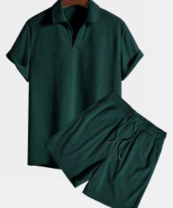 Short Sleeve Corduroy Polo Shirt & Corduroy Shorts