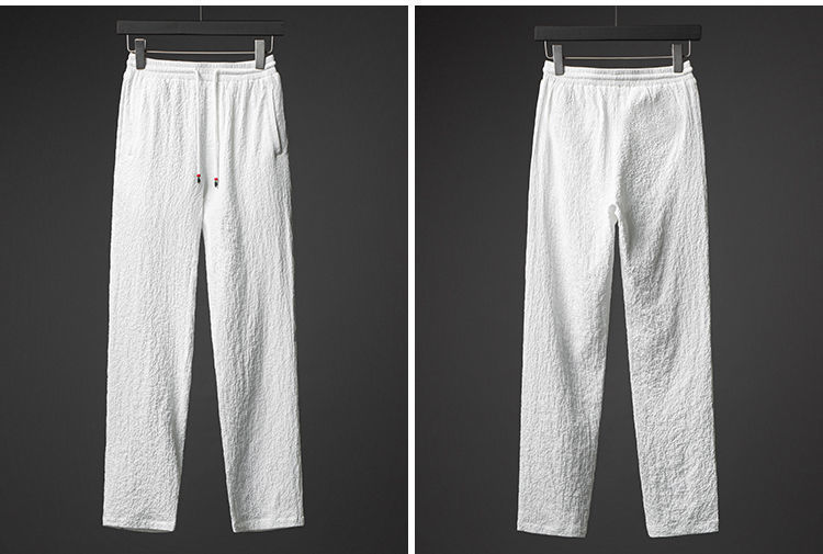 Men's White Ice Silk Linen Two Piece - Image 5