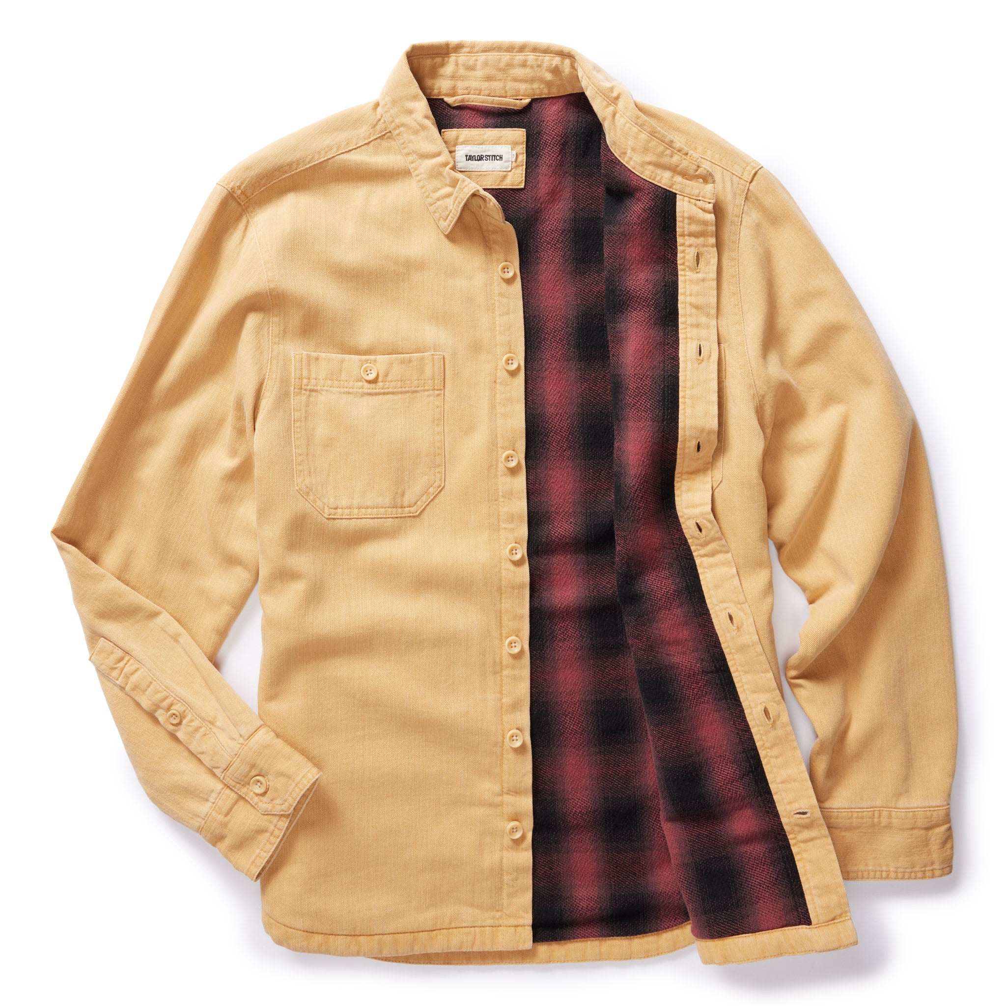 The Lined Utility Shirt in Wheat Denim - Image 4