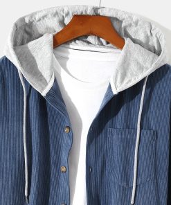 Alternative view of Long Sleeve Hooded Corduroy Overshirt