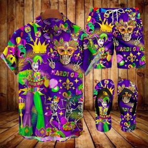 Suitmens Men's Men's Carnival Party Hawaiian Vacation Print Three-Piece Set 037