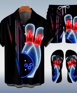 Alternative view of Suitmens Men's Hawaiian Bowling  Print Shirt Three-Piece Set 046