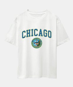 Alternative view of Chicago Coat Of Arms Print Drop Shoulder Oversize T-Shirt