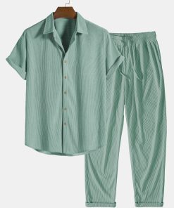 Alternative view of Corduroy Button Up Short Sleeved Shirt & Straight Leg Corduroy Pants