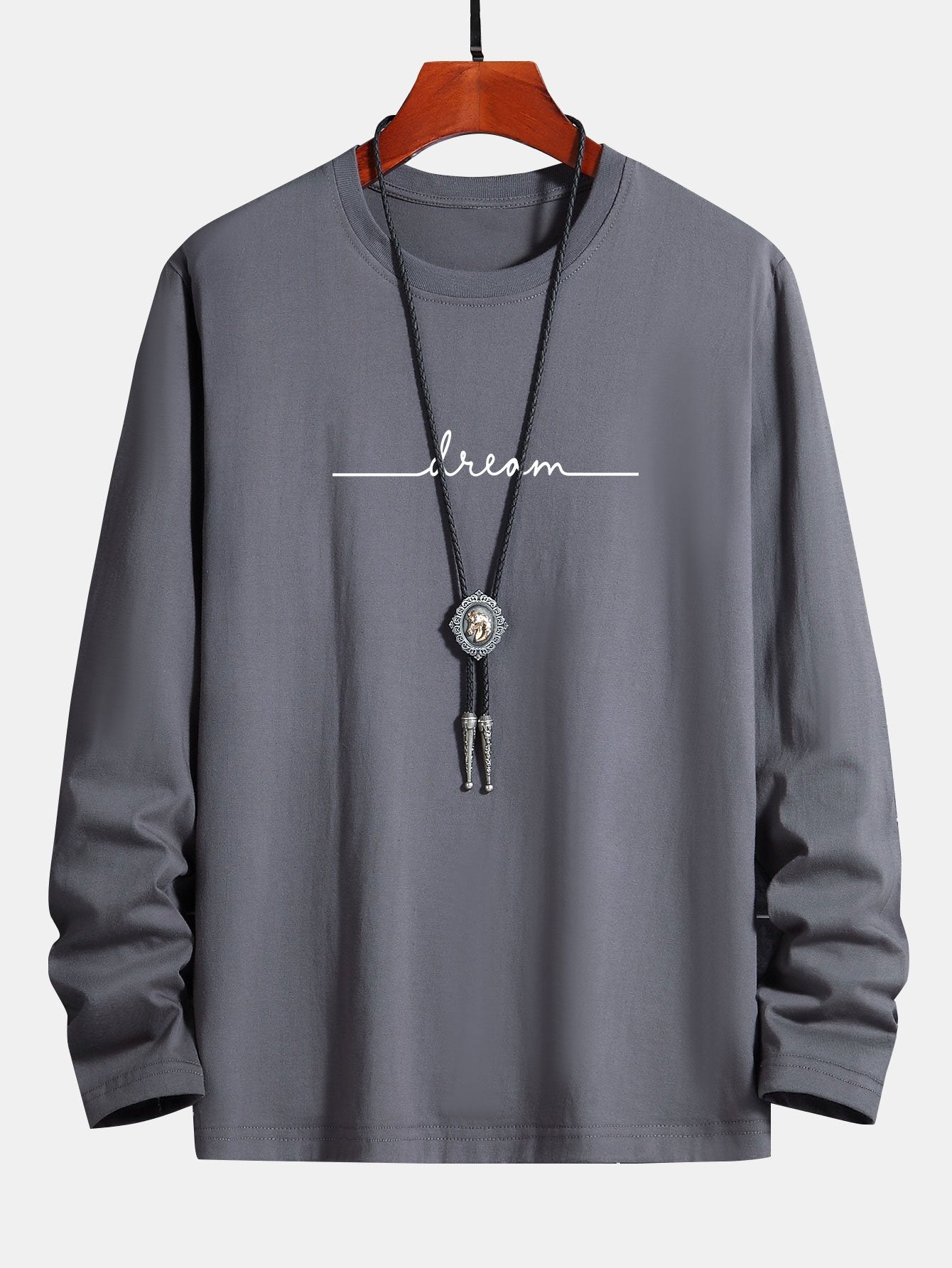 Long Sleeve Dream Print Cotton T-Shirt - Image 4